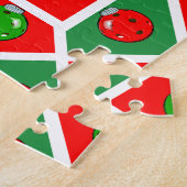 Pickleball Christmas Tree Deck the Halls Red Green Puzzle (Seite)