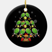 Pickleball Christmas Tree Dink Pickle Ball Player Keramik Ornament (Hinten)