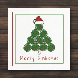 Pickleball Christmas Tree Merry Dinksmas Holiday Serviette