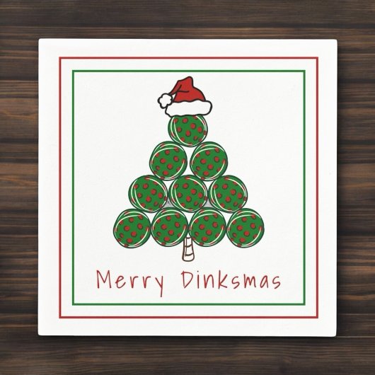 Pickleball Christmas Tree Merry Dinksmas Holiday Serviette