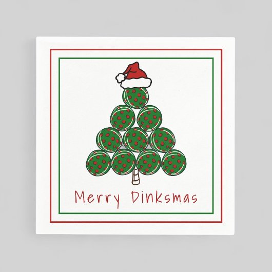 Pickleball Christmas Tree Merry Dinksmas Holiday Serviette