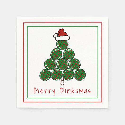 Pickleball Christmas Tree Merry Dinksmas Holiday Serviette (Vorderseite)