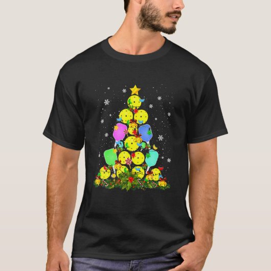 Pickleball Christmas Tree Santa Pickleball X-Mas L T-Shirt (Vorderseite)