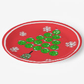 Pickleball Christmas Tree Xmas Party Pappteller (Schrägansicht)