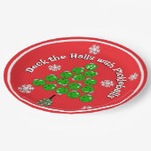 Pickleball Christmas Tree Xmas Party Personalized Pappteller (Schrägansicht)