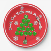 Pickleball Christmas Tree Xmas Party Personalized Pappteller (Vorderseite)