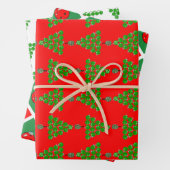 Pickleball Christmas Trees and Red Green Ornaments Geschenkpapier Set (Beispiel)