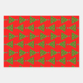 Pickleball Christmas Trees and Red Green Ornaments Geschenkpapier Set (Vorderseite)