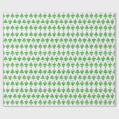 Pickleball Christmas Trees Green on White Geschenkpapier (Flach)