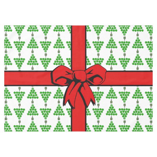 Pickleball Christmas Trees Tied Up with a Red Bow Tischdecke (Vorderseite (Horizontal))