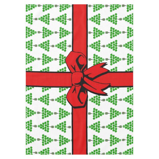 Pickleball Christmas Trees Tied Up with a Red Bow Tischdecke (Vorderseite)