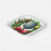 Pickleball Christmas Wreath Pappteller (Gewinkelt)