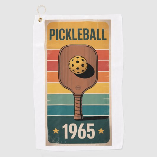 Pickleball Classic 1965 Paddelplakat für Lüfter Golfhandtuch (Vorderseite)