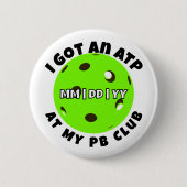 Pickleball Club ATP Bright Green Personalized Button (Vorderseite)