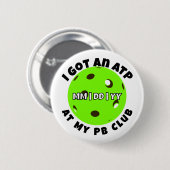 Pickleball Club ATP Hellgrün Personalisiert Button (Vorne & Hinten)