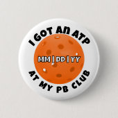 Pickleball Club ATP Orange Personalisiert Button (Vorderseite)