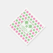 Pickleball Club Backyard Pickle Court Custom Text Serviette (Ecke)