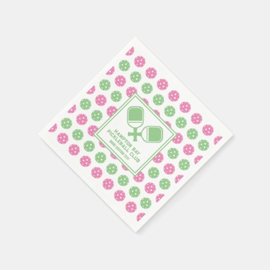 Pickleball Club Backyard Pickle Court Custom Text Serviette (Ecke)