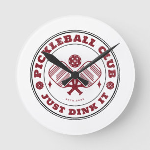 Pickleball Club Einfach Tauche Es Vintage ein Runde Wanduhr