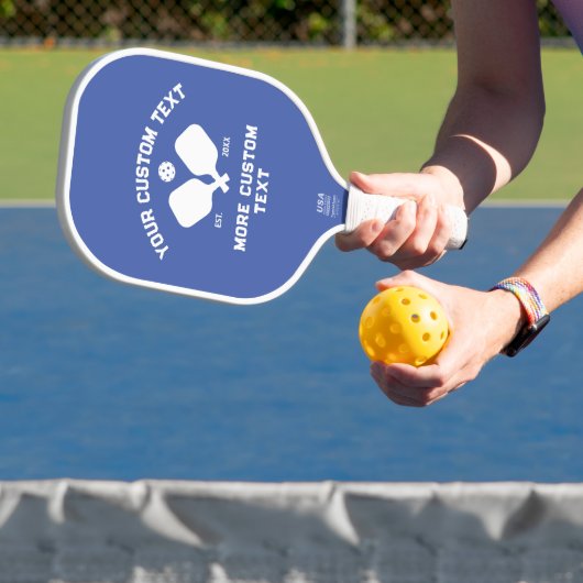 Pickleball Club Logo Player Name Personalisiert bl Schläger (InSitu)