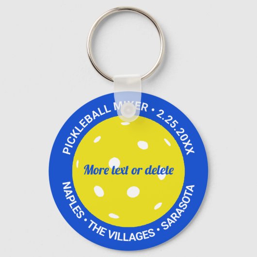 Pickleball Club Mixer Turnier Spiel Custom Medal Schlüsselanhänger (Vorderseite)