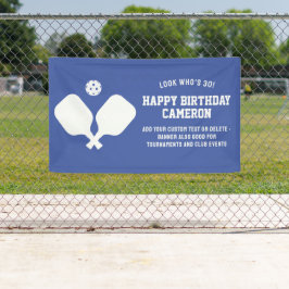 Pickleball Club Party Paddles Blue Custom Banner