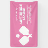 Pickleball Club Party Paddles Pink White Custom Banner (Vertikal)
