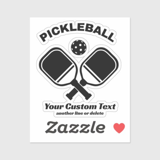 Pickleball Club Pickleball Paddle & Ball Custom Aufkleber (Blatt)