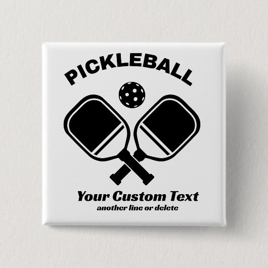 Pickleball Club Pickleball Paddle & Ball Custom Button (Vorderseite)