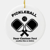 Pickleball Club Pickleball Paddle & Ball Custom Keramik Ornament (Hinten)
