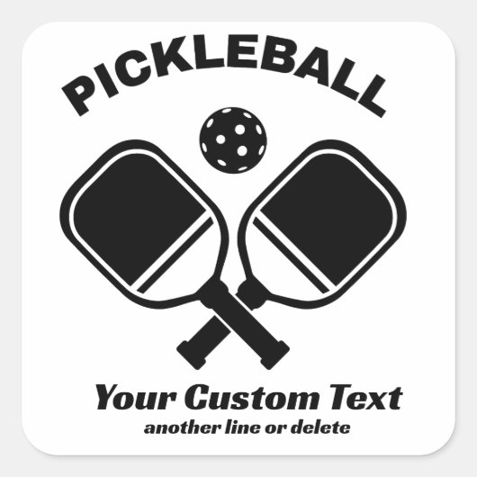 Pickleball Club Pickleball Paddle & Ball Custom Quadratischer Aufkleber (Vorderseite)