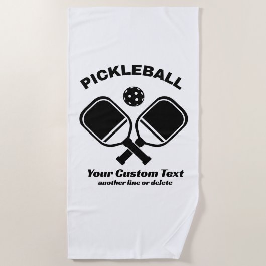 Pickleball Club Pickleball Paddle & Ball Custom Strandtuch (Vorderseite)