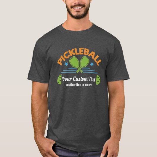 Pickleball Club Pickleball Paddle & Ball Custom T-Shirt (Vorderseite)