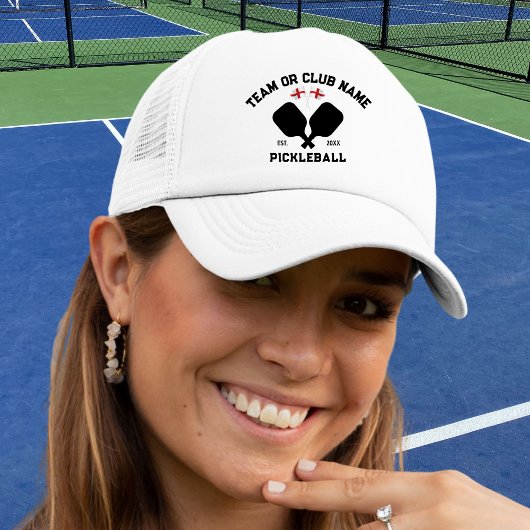 Pickleball Club Team City Name England Flag Truckerkappe