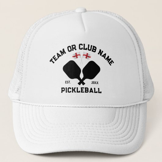 Pickleball Club Team City Name England Flag Truckerkappe (Vorderseite)