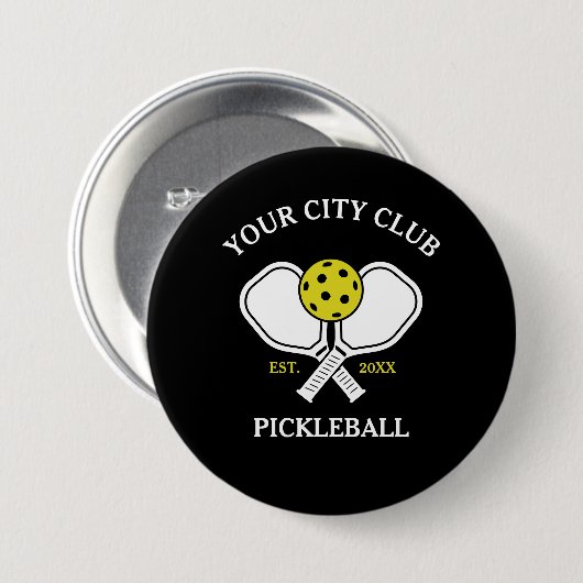Pickleball Club Team & Custom Pickleball Player Button (Vorne & Hinten)