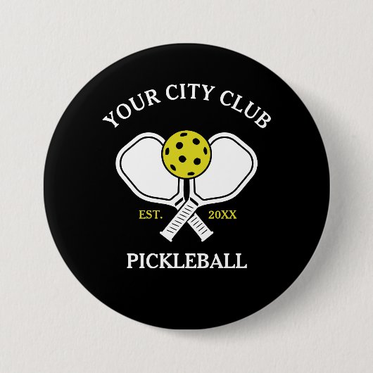 Pickleball Club Team & Custom Pickleball Player Button (Vorderseite)