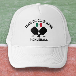 Pickleball Club Team Mexico Mexican Flag Custom Truckerkappe