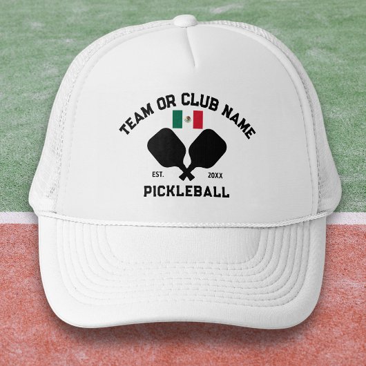 Pickleball Club Team Mexico Mexican Flag Custom Truckerkappe