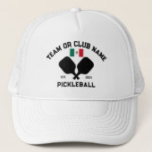 Pickleball Club Team Mexico Mexican Flag Custom Truckerkappe (Vorderseite)