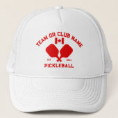 Pickleball Club Team Name Canada Flag Custom Truckerkappe (Vorderseite)