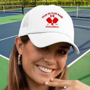 Pickleball Club Team Name Kanada Flagge Benutzerde Truckerkappe