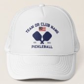 Pickleball Club Team Name Malaysian Malaysia Flag Truckerkappe (Vorderseite)