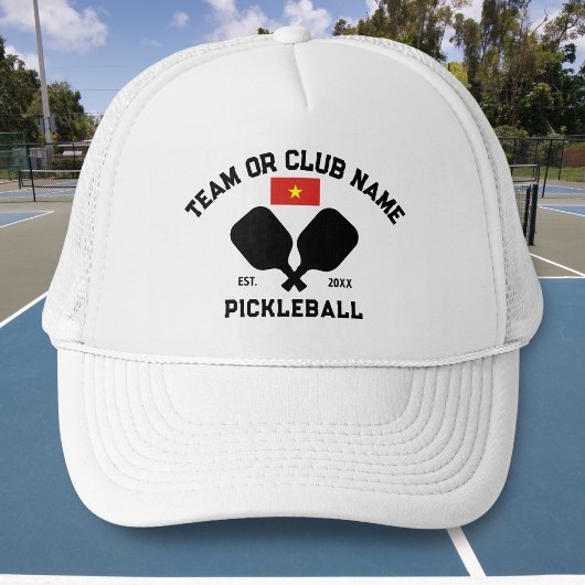 Pickleball Club Team Name Vietnamese Vietnam Flag Truckerkappe