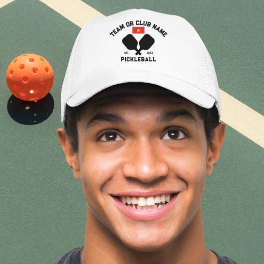 Pickleball Club Team Name Vietnamese Vietnam Flag Truckerkappe