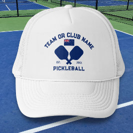 Pickleball Club Team New Zealand NZ Flag Custom Truckerkappe
