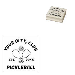 Pickleball Club Team Paddles & Ball Personalisiert Gummistempel