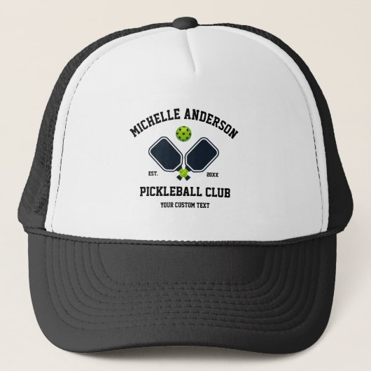 Pickleball Club Team Paddles & Ball Personalisiert Truckerkappe (Vorderseite)