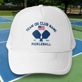 Pickleball Club Team USA American Flag Custom Truckerkappe