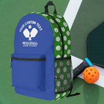 Pickleball Club Teamname Alle Personalisierten Far Bedruckter Rucksack<br><div class="desc">Super lustiger, sportlicher Rucksack mit gekreuzten Pickleball Paddeln und 3 Zeilen Text nach Maß. Fügen Sie einfach Ihren Namen, Clubnamen, Ortsnamen, Coaches, etc. hinzu. Vollständig anpassbar. Sie können auch die Farben leicht ändern. Klicken Sie einfach auf dieses Design bearbeiten und klicken Sie auf Ebenen, die zum verlassen Produkt-Foto (am einfachsten...</div>